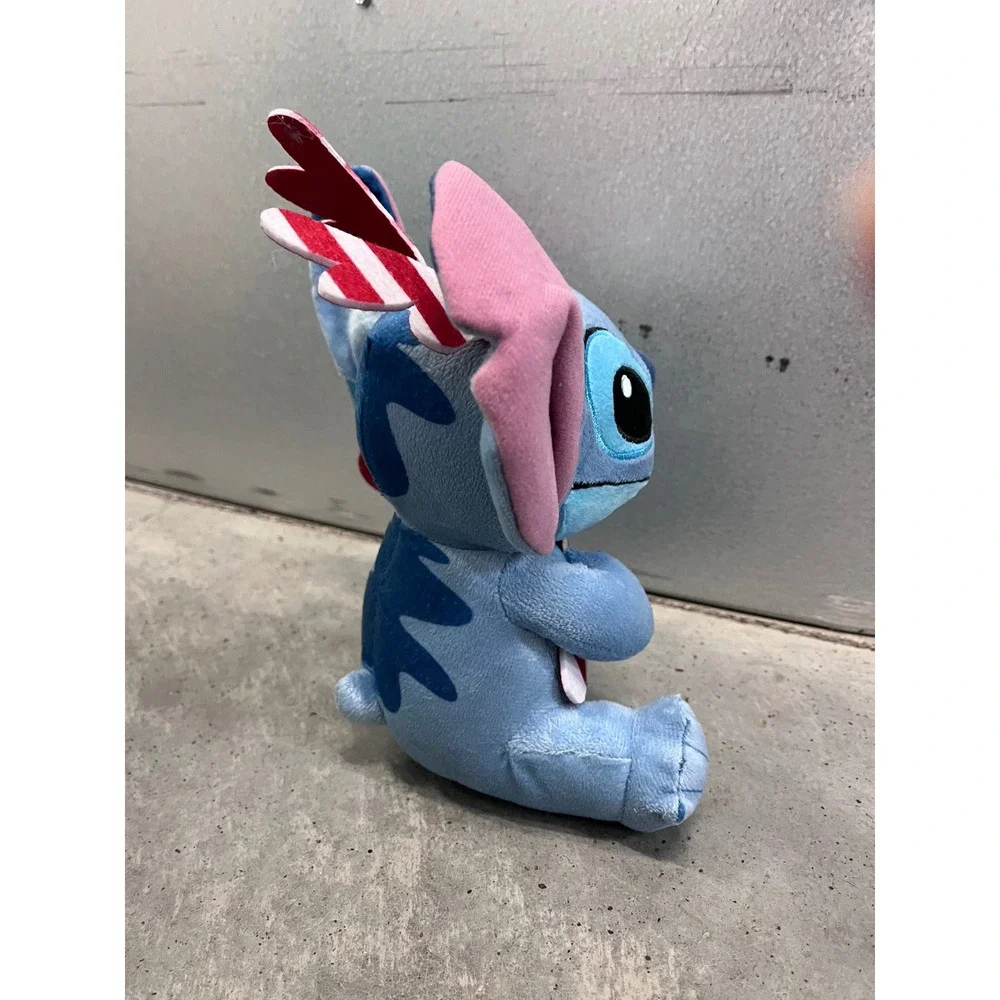 Disney Holiday Stitch Plush with Candy Cane Antlers